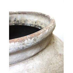 Wazon Rustykalny Dzban XL betonowy / gliniany Bielony